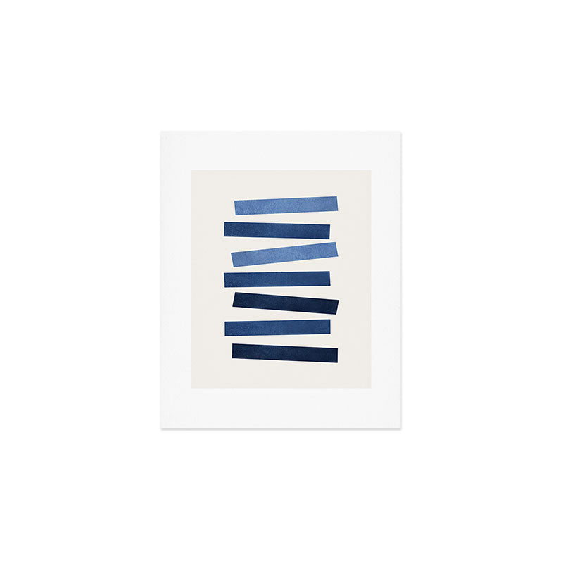 Blue shades Mid-century modern style Art Print Gallery Image 1