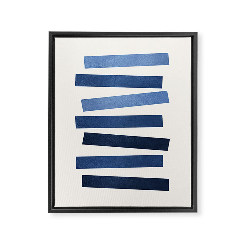 Blue shades Mid-century modern style Framed Canvas Print Gallery Image 6