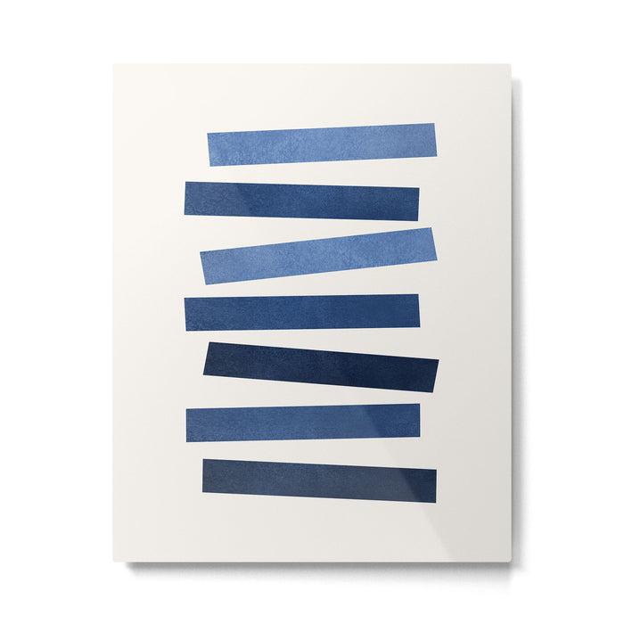 Blue shades Mid-century modern style Metal Print Gallery Image 1