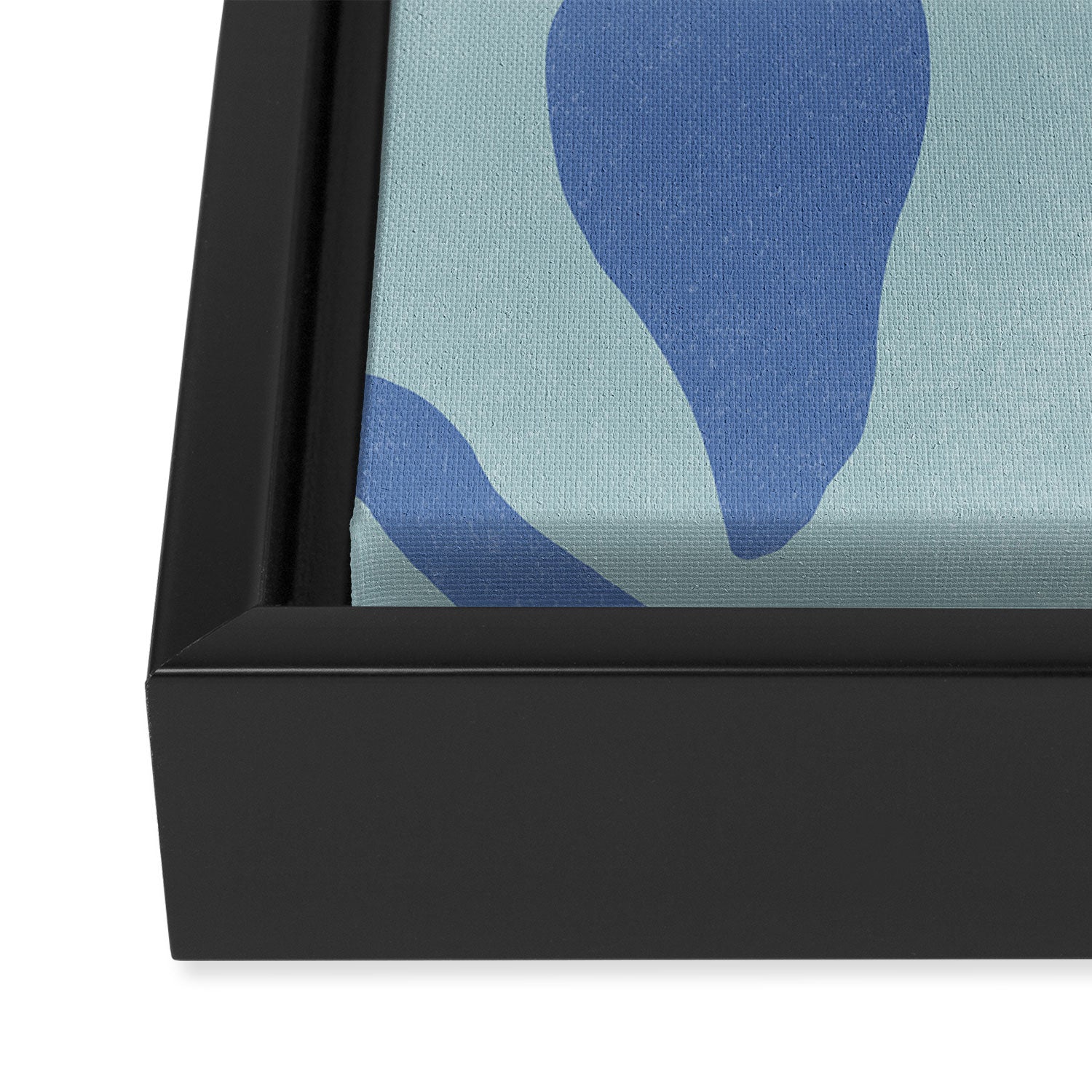 Botanic Abstract - Blue Framed Canvas Print Gallery Image 3