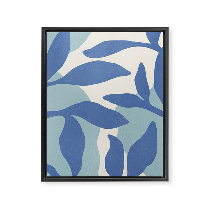 Botanic Abstract - Blue Framed Canvas Print Gallery Image 1