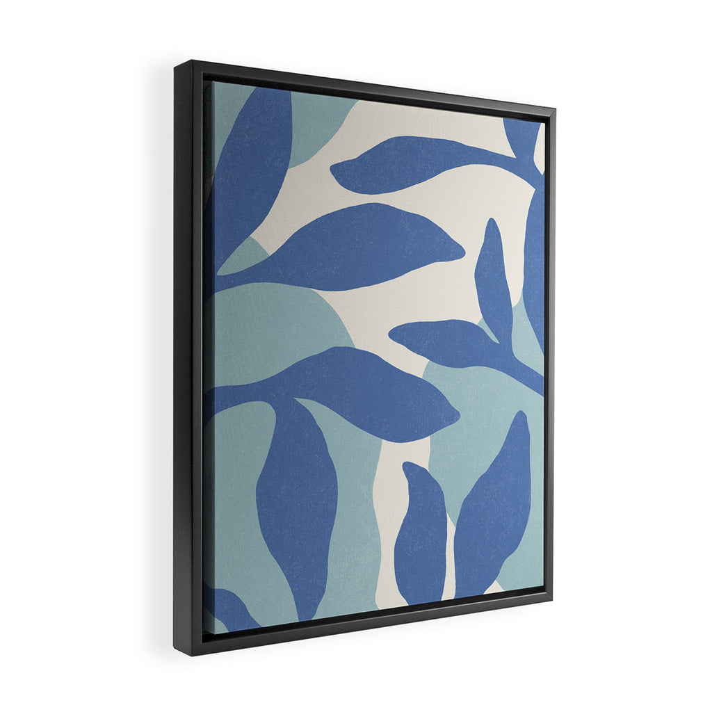 Botanic Abstract - Blue Framed Canvas Print Gallery Image 2