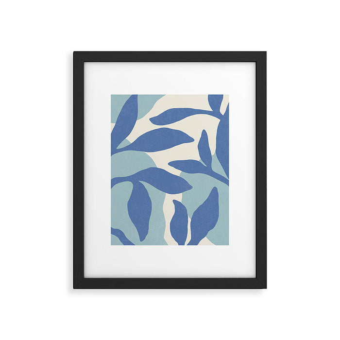 Botanic Abstract - Blue Framed Art Print Gallery Image 1