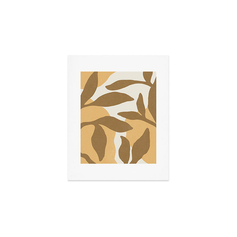 Botanic Abstract - Gold Brown Art Print Gallery Image 1