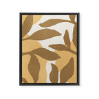 Botanic Abstract - Gold Brown Framed Canvas Print Gallery Image 6