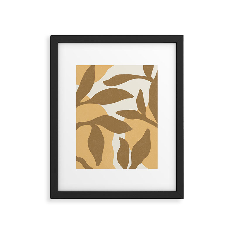 Botanic Abstract - Gold Brown Framed Art Print Gallery Image 5