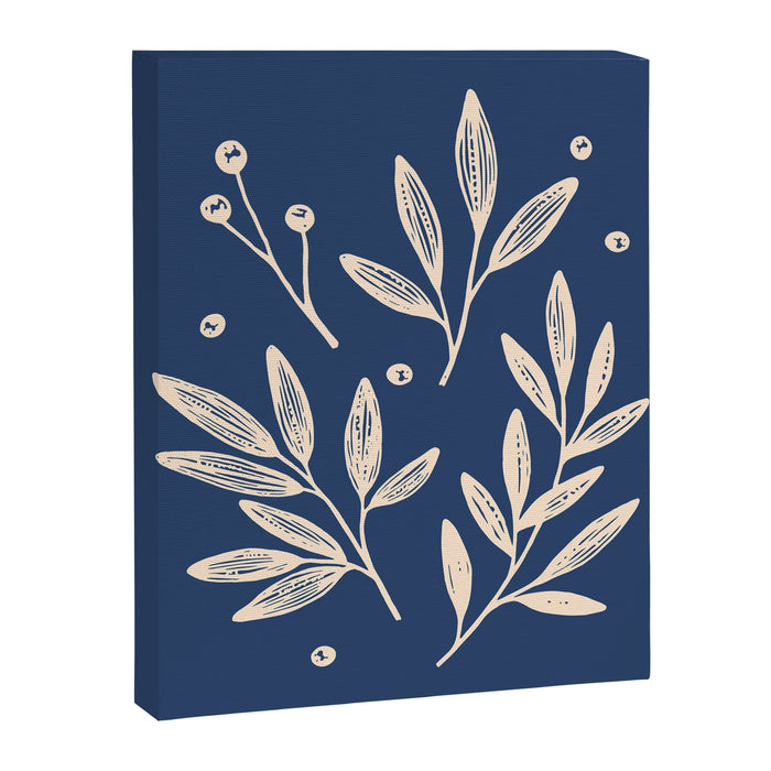 Botanic Pattern - Navy Canvas Print Gallery Image 1