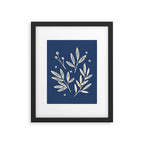 Botanic Pattern - Navy Framed Art Print Gallery Image 5