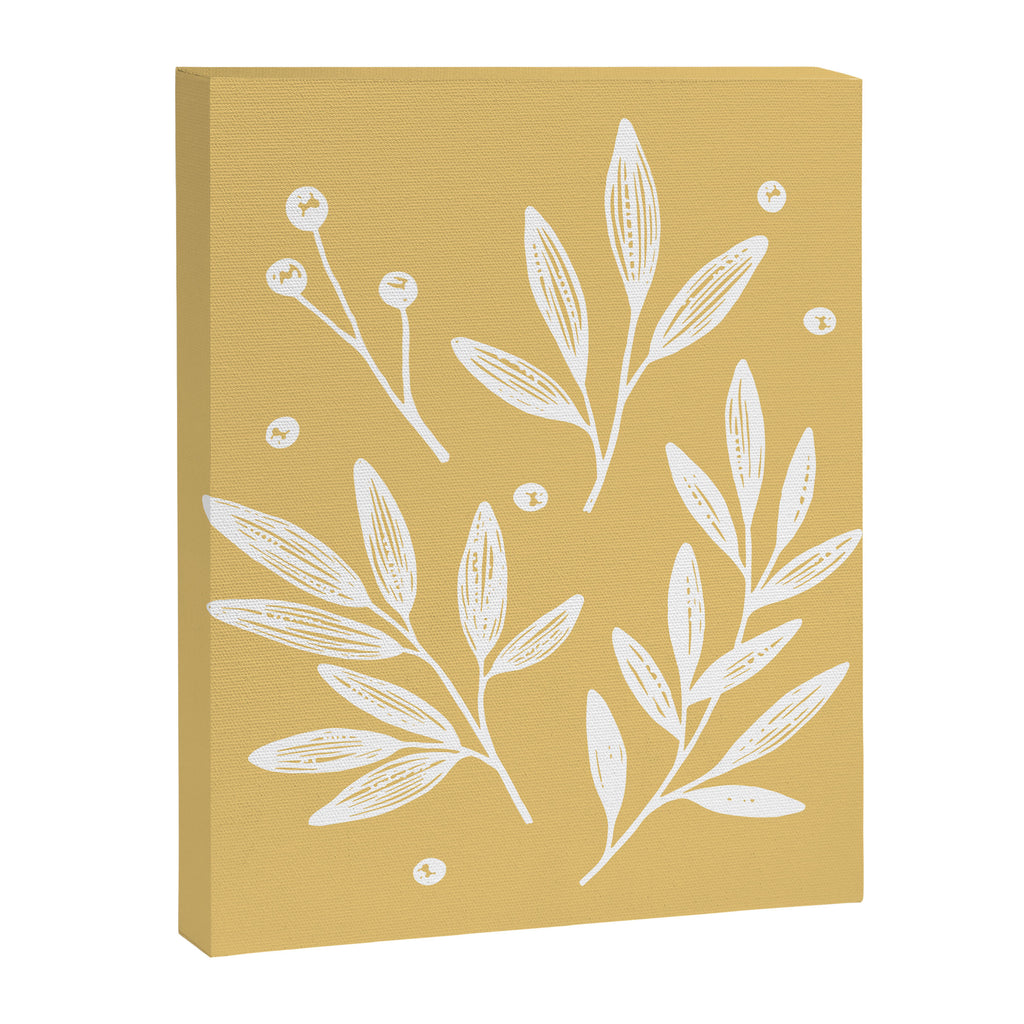 Botanic Pattern - White Yellow Canvas Print Gallery Image 6