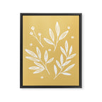 Botanic Pattern - White Yellow Framed Canvas Print Gallery Image 6