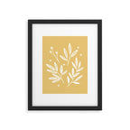 Botanic Pattern - White Yellow Framed Art Print Gallery Image 5