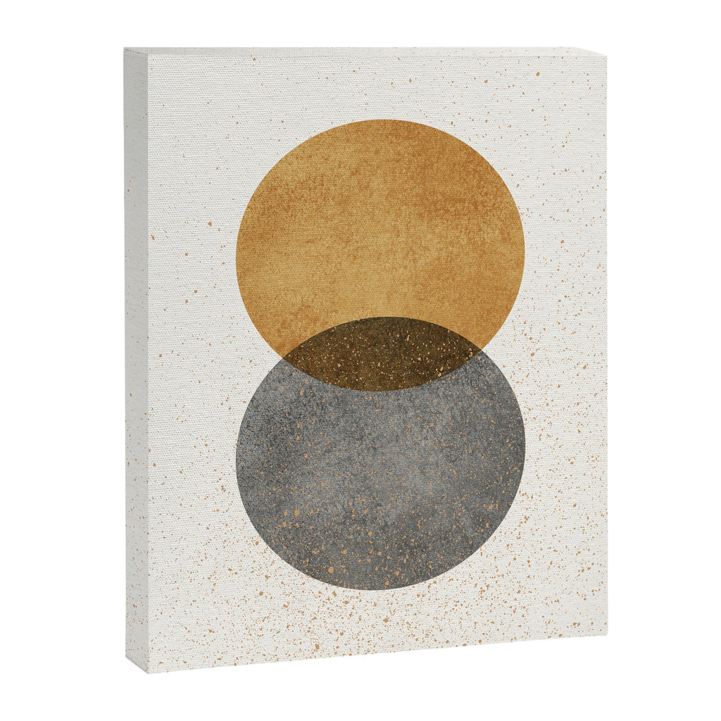 Circle Abstract - Gold Grey Texture Canvas Print Gallery Image 6
