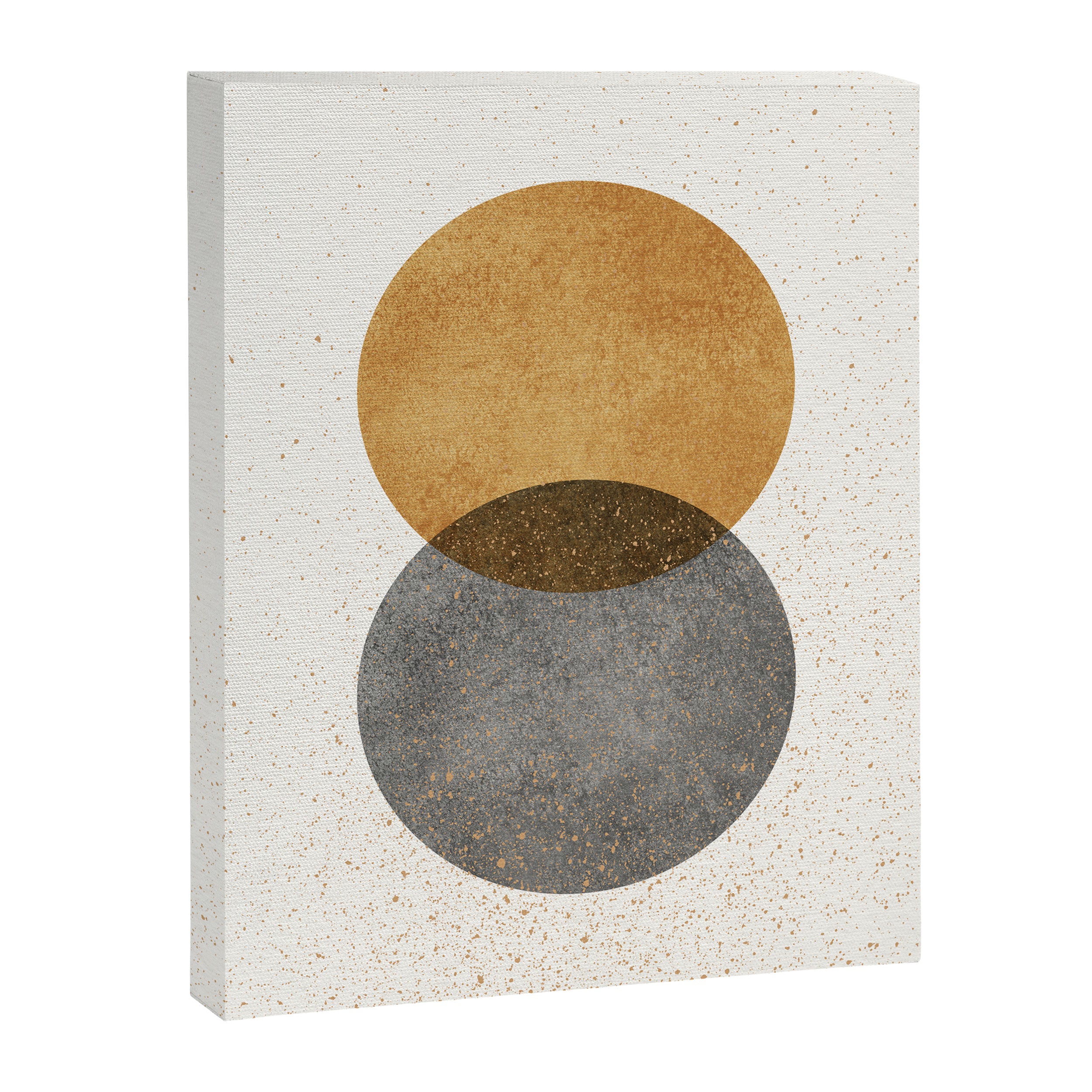 Circle Abstract - Gold Grey Texture Canvas Print Gallery Image 6