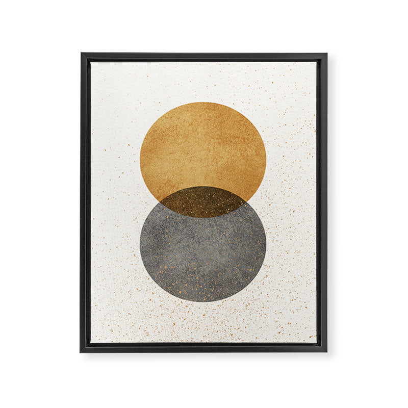 Circle Abstract - Gold Grey Texture Framed Canvas Print Gallery Image 6