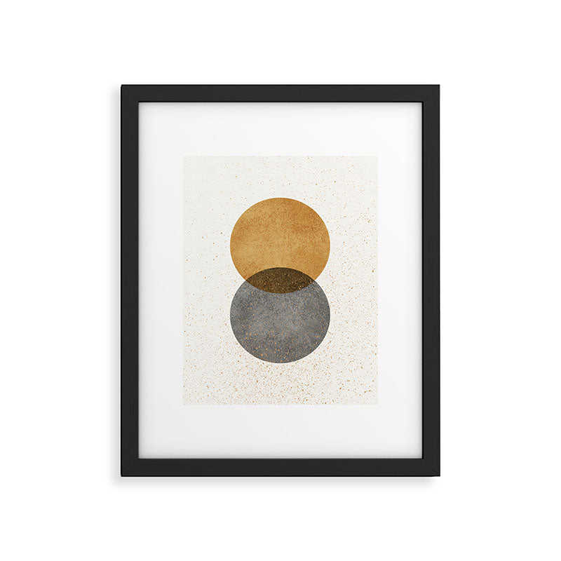 Circle Abstract - Gold Grey Texture Framed Art Print Gallery Image 5