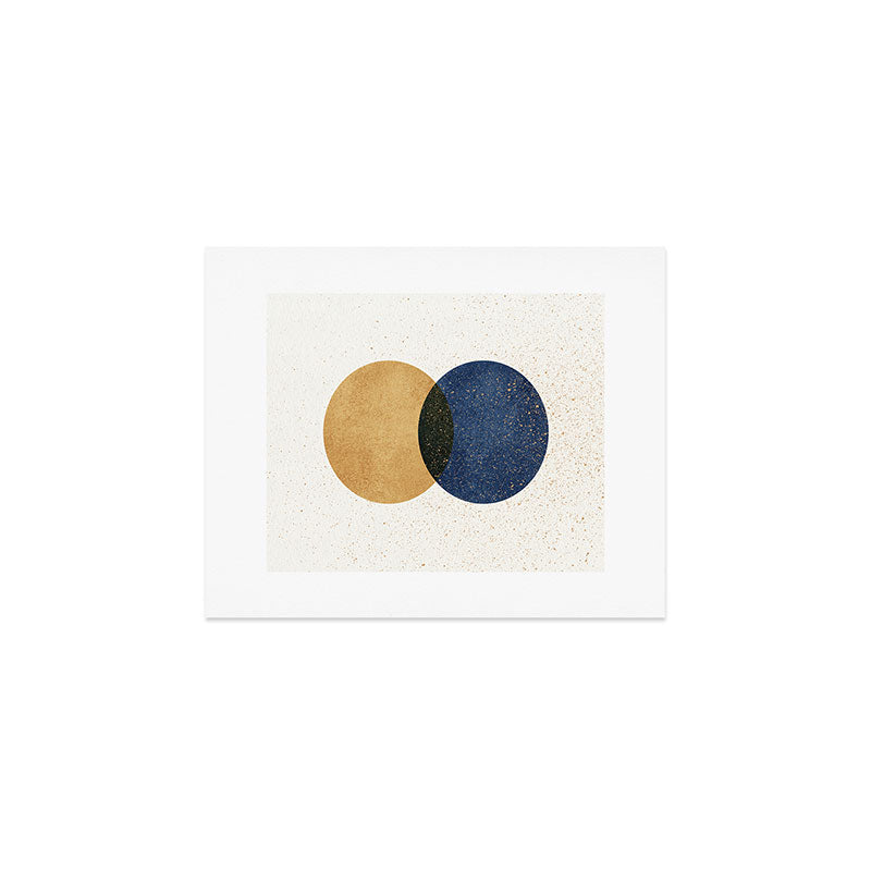 Circle Abstract - Gold Navy Blue Texture Art Print Gallery Image 1