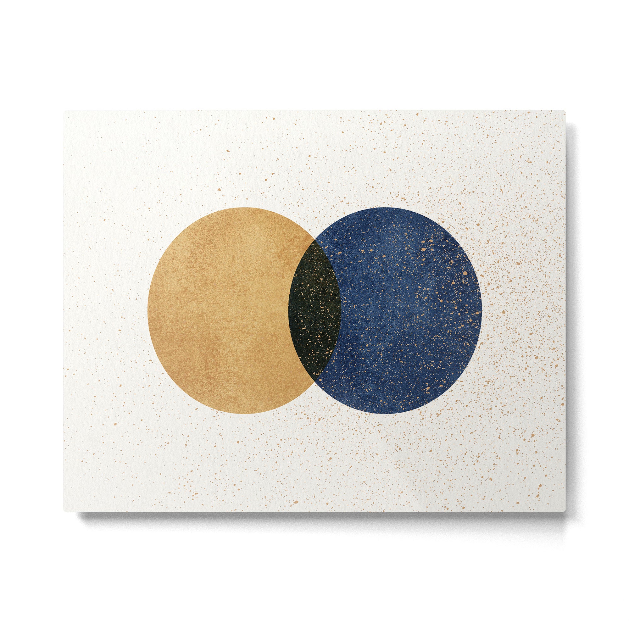 Circle Abstract - Gold Navy Blue Texture Metal Print Gallery Image 4