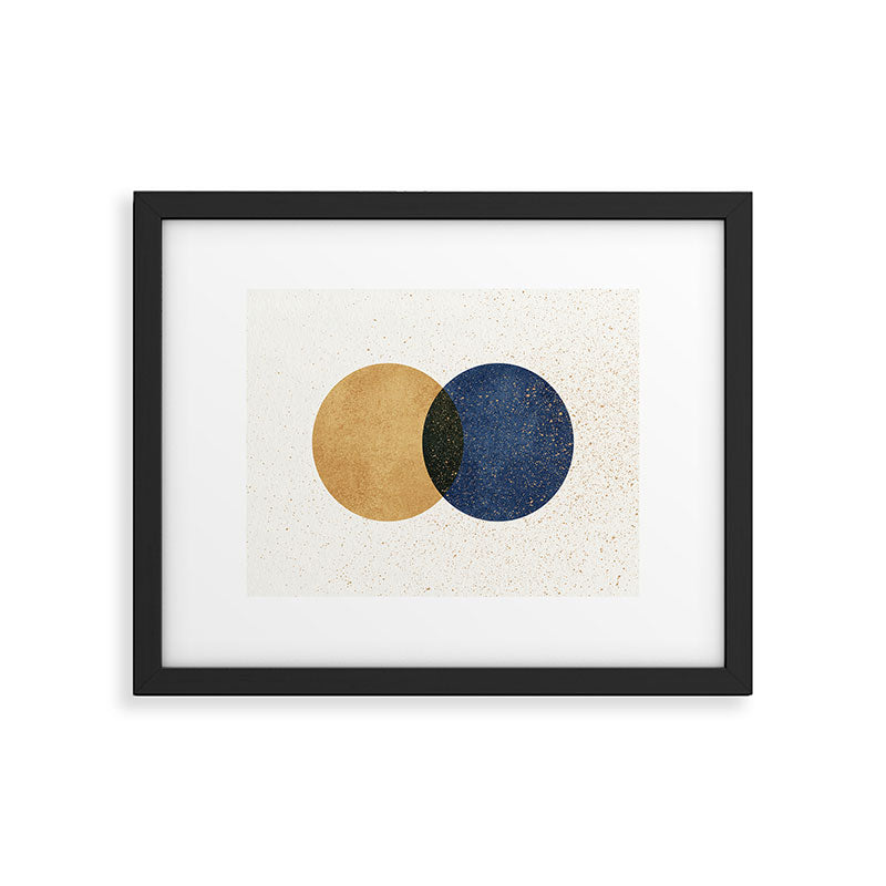 Circle Abstract - Gold Navy Blue Texture Framed Art Print Gallery Image 5