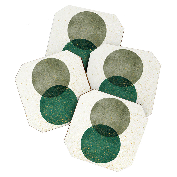 Circle Abstract - Greenery Coaster Gallery Image 1