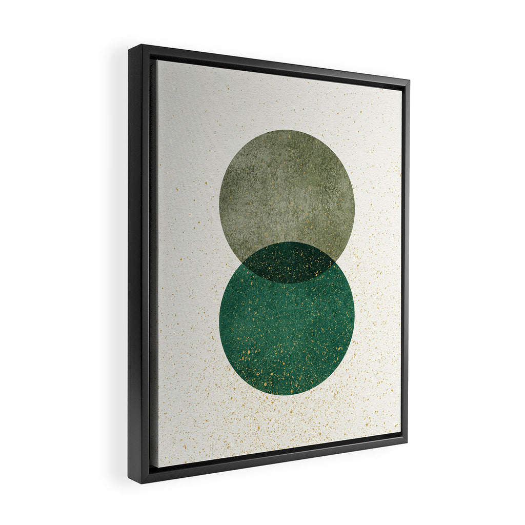 Circle Abstract - Greenery Framed Canvas Print Gallery Image 2
