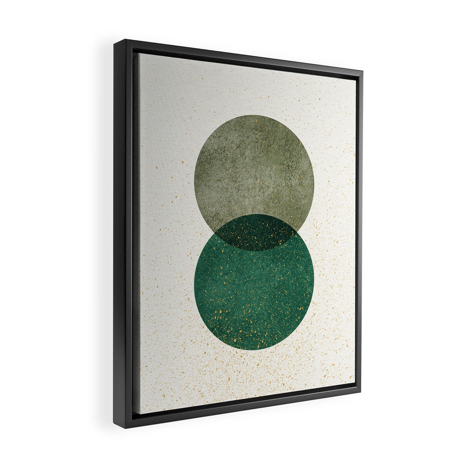 Circle Abstract - Greenery Framed Canvas Print Gallery Image 2