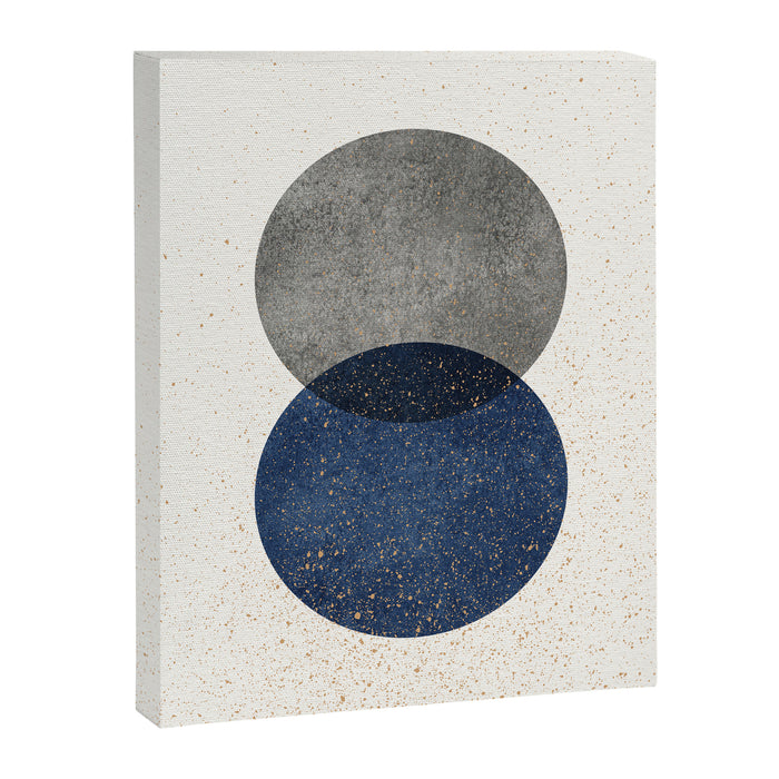 Circle Abstract - Grey Navy Texture Canvas Print Gallery Image 1