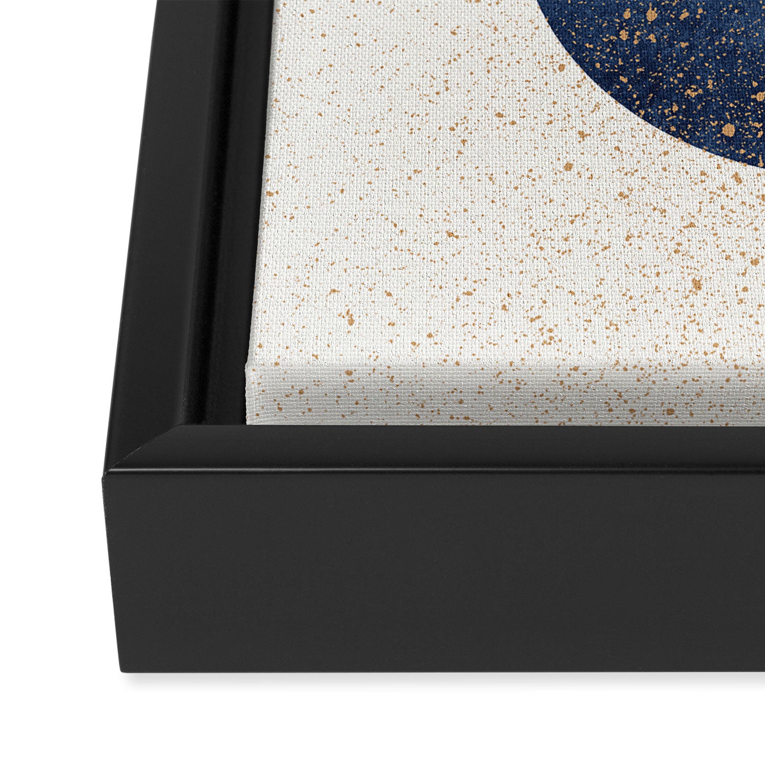 Circle Abstract - Grey Navy Texture Framed Canvas Print Gallery Image 3