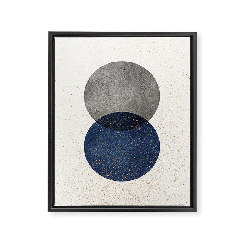 Circle Abstract - Grey Navy Texture Framed Canvas Print Gallery Image 6