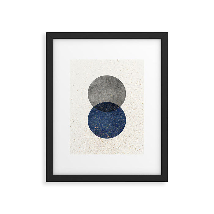 Circle Abstract - Grey Navy Texture Framed Art Print Gallery Image 1