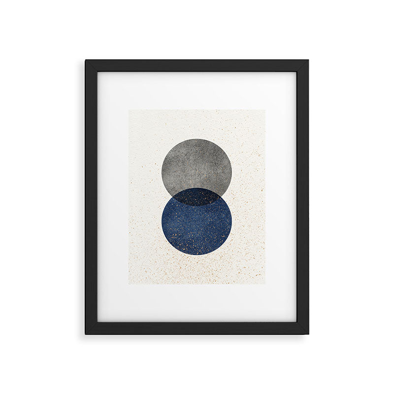 Circle Abstract - Grey Navy Texture Framed Art Print Gallery Image 5