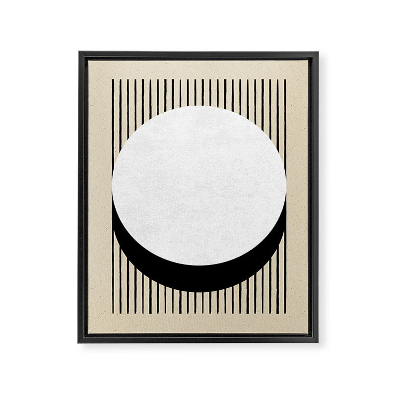 Circle black and white Stripes Framed Canvas Print Gallery Image 6