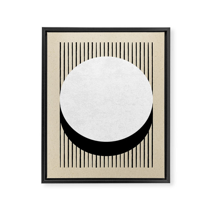 Circle black and white Stripes Framed Canvas Print Gallery Image 1