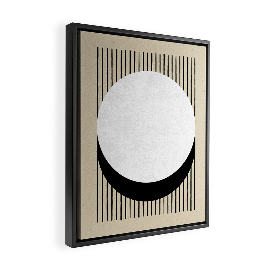 Circle black and white Stripes Framed Canvas Print Gallery Image 2