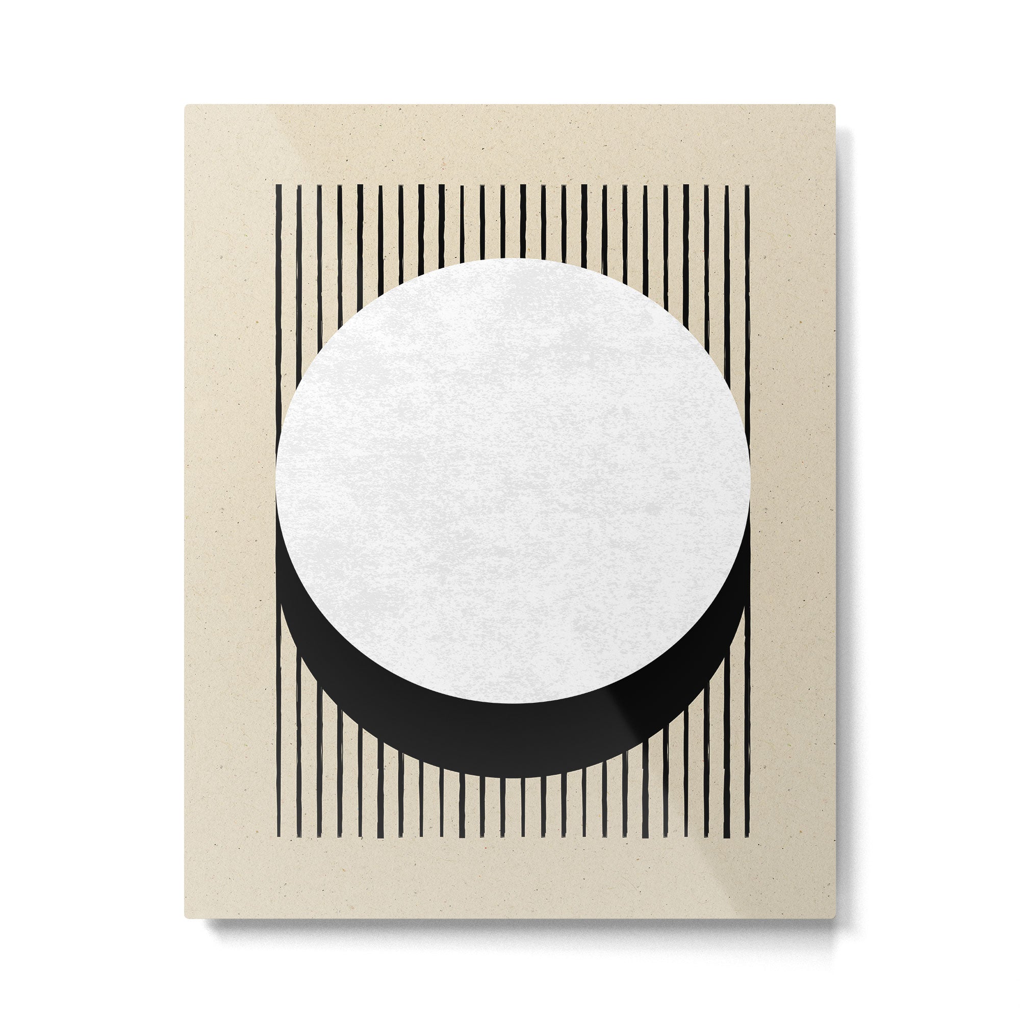 Circle black and white Stripes Metal Print Gallery Image 4