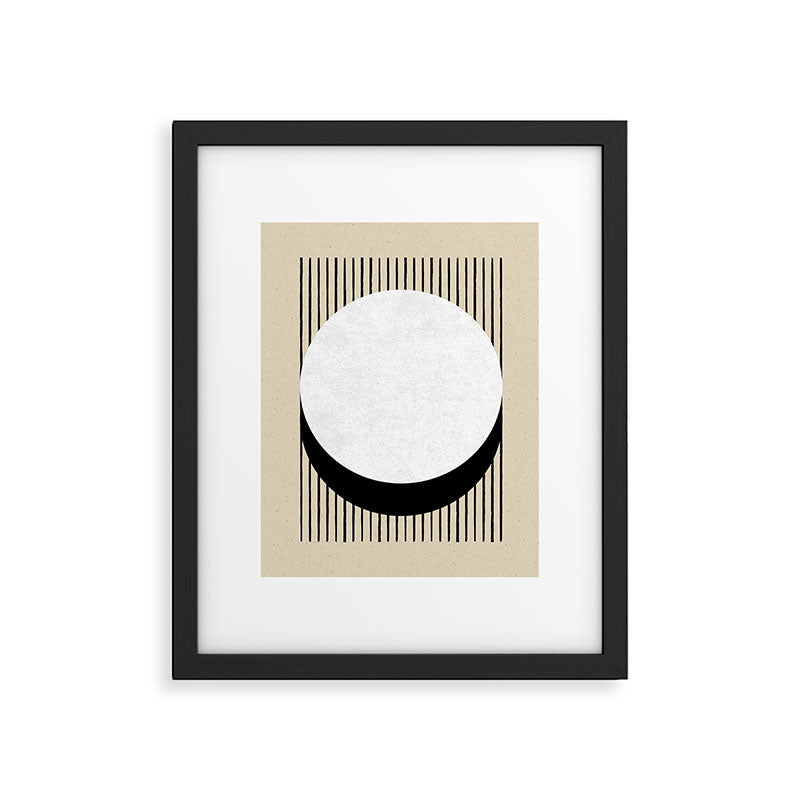 Circle black and white Stripes Framed Art Print Gallery Image 4