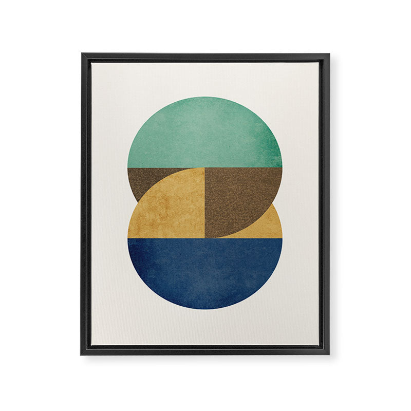 Circle color pieces abstract geometric Framed Canvas Print Gallery Image 6