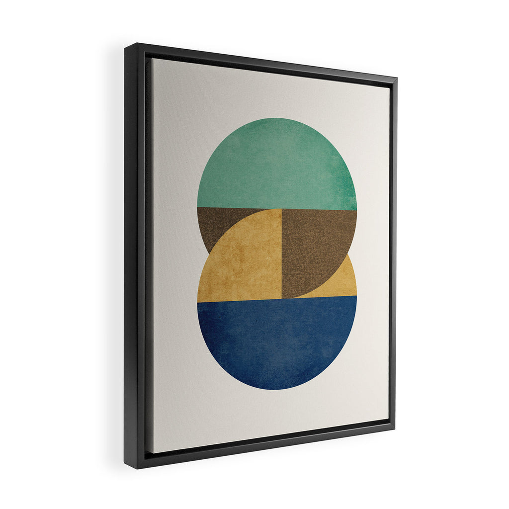 Circle color pieces abstract geometric Framed Canvas Print Gallery Image 2