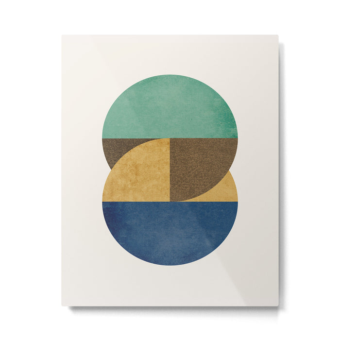 Circle color pieces abstract geometric Metal Print Gallery Image 1