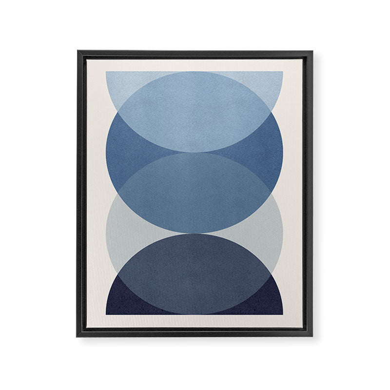 Circle Half-circle 2 - Blue  Framed Canvas Print Gallery Image 6