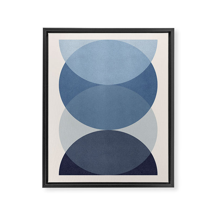 Circle Half-circle 2 - Blue  Framed Canvas Print Gallery Image 1