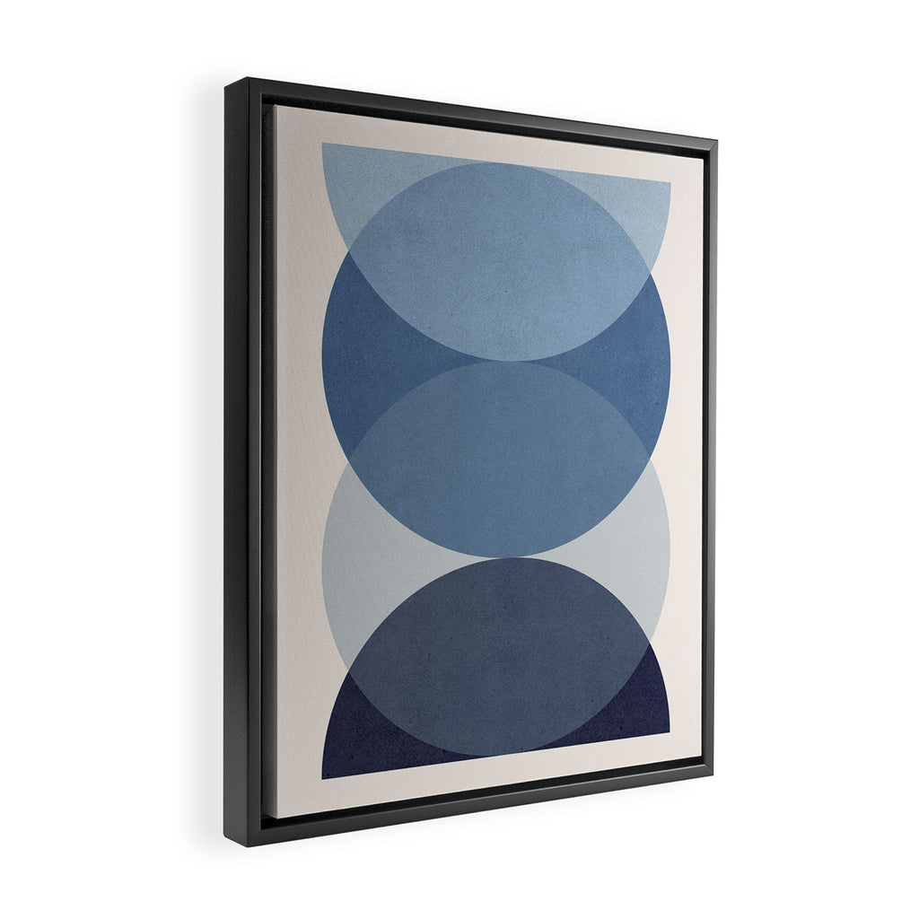 Circle Half-circle 2 - Blue  Framed Canvas Print Gallery Image 2