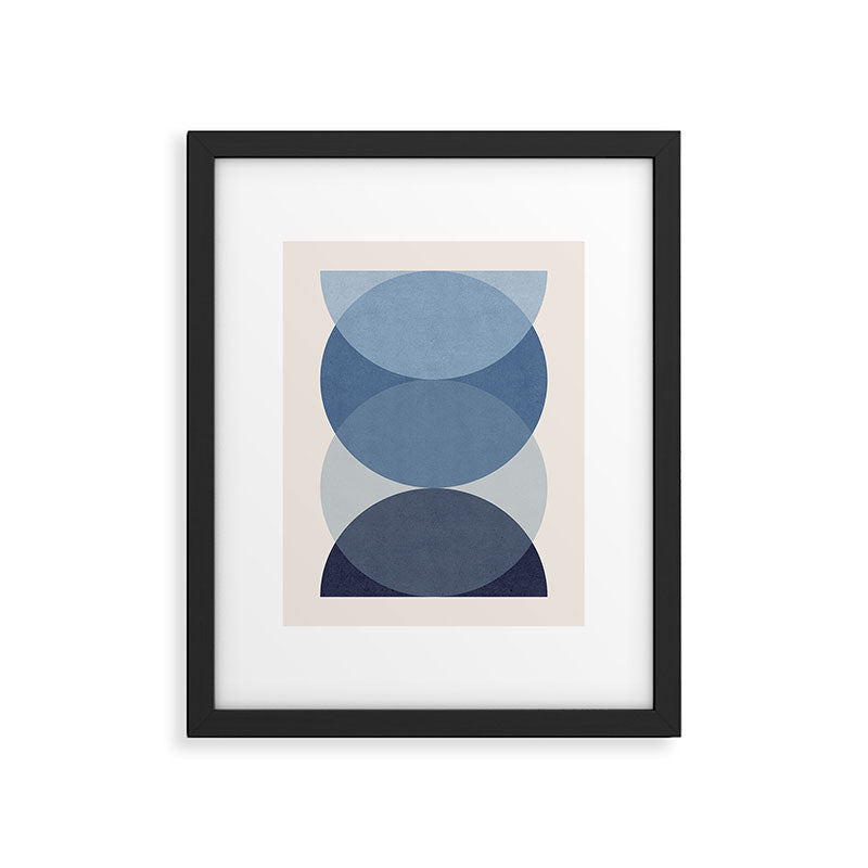 Circle Half-circle 2 - Blue  Framed Art Print Gallery Image 5