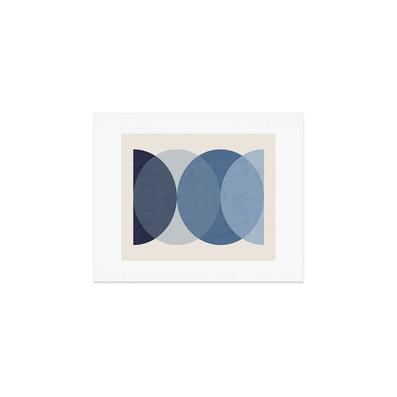 Circle Half-circle - Blue Art Print Gallery Image 1