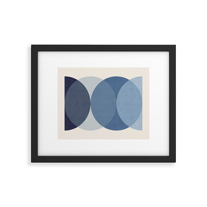 Circle Half-circle - Blue Framed Art Print Gallery Image 1