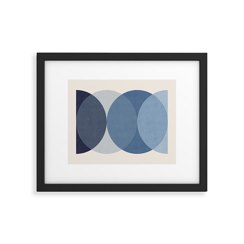 Circle Half-circle - Blue Framed Art Print Gallery Image 4