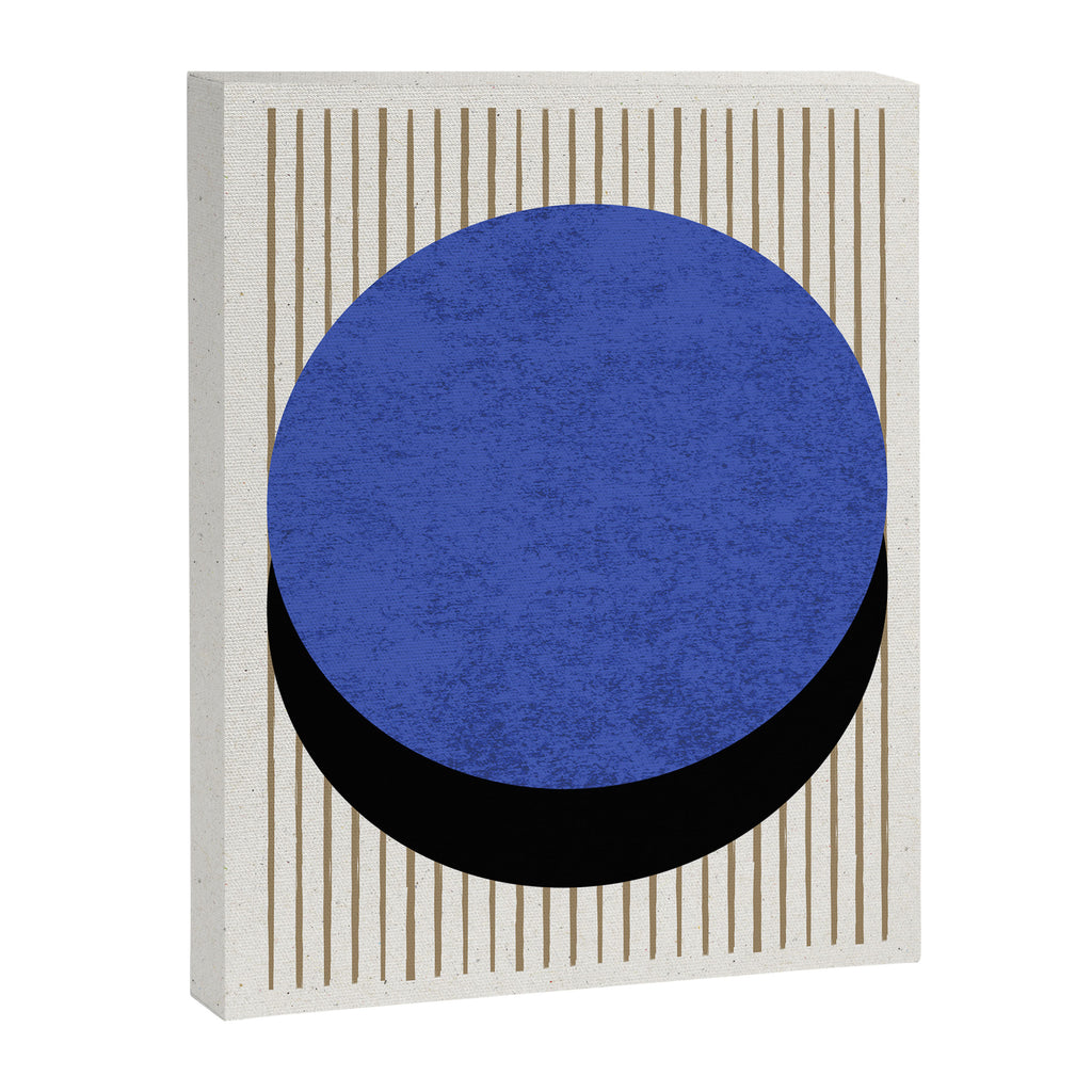 Circle Navy Blue Stripes Canvas Print Gallery Image 6