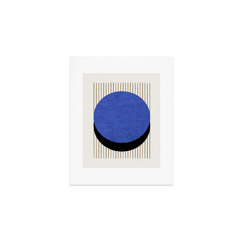 Circle Navy Blue Stripes Art Print Gallery Image 1