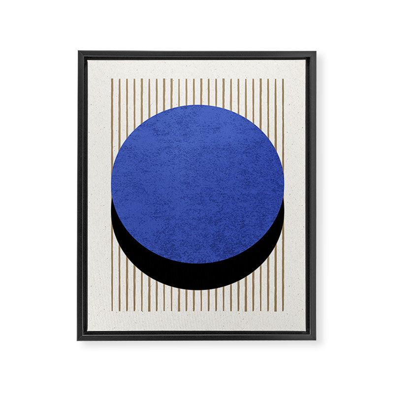 Circle Navy Blue Stripes Framed Canvas Print Gallery Image 6