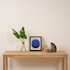 Circle Navy Blue Stripes Framed Canvas Print Gallery Image 4