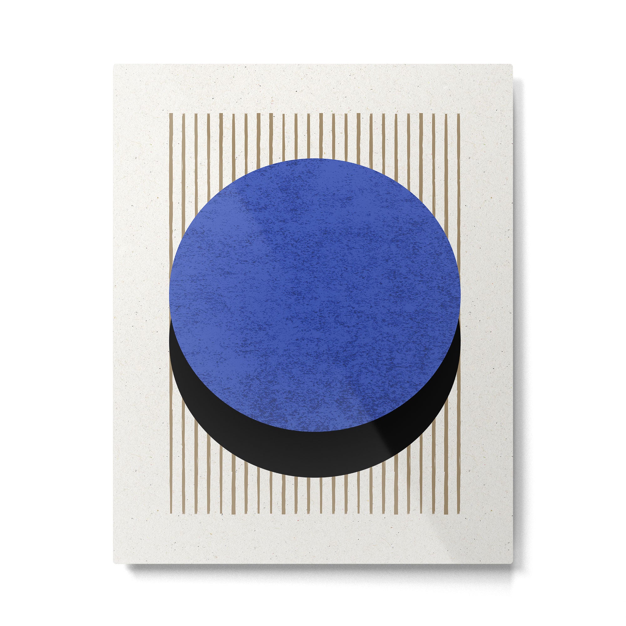 Circle Navy Blue Stripes Metal Print Gallery Image 4